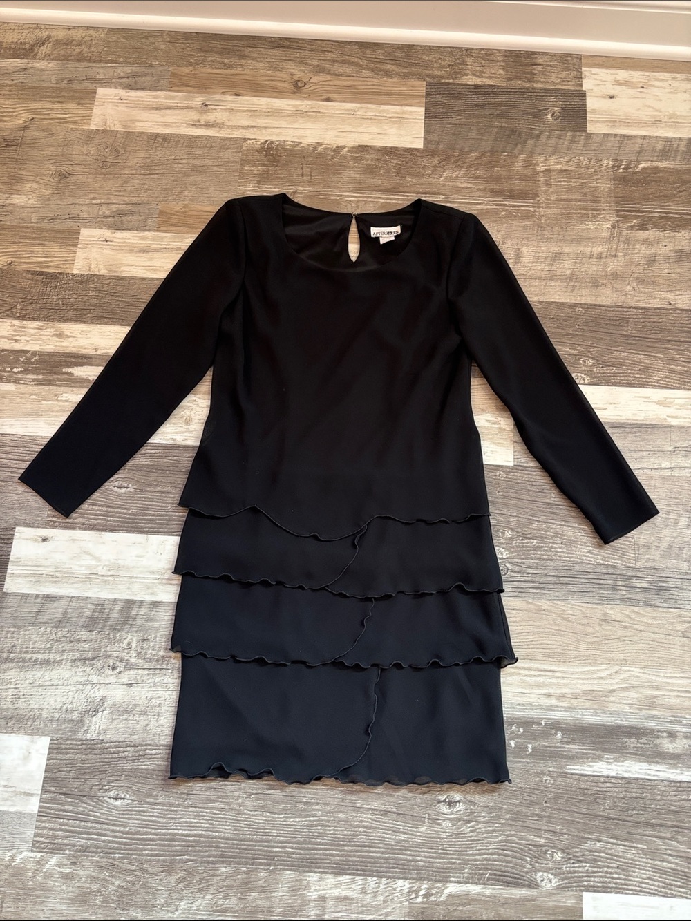 Vintage Black Layered Ruffle Dress - Unknown Brand.